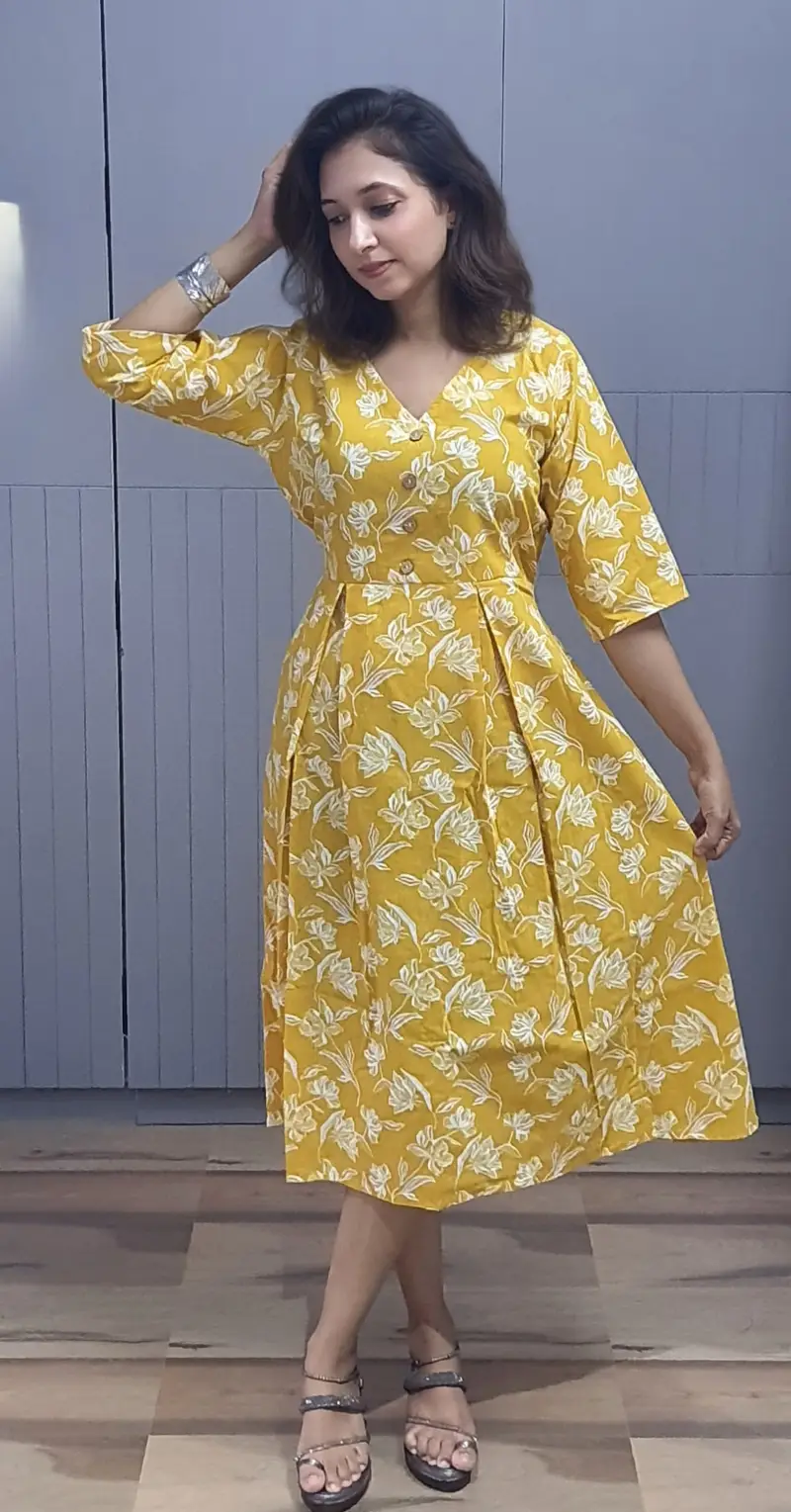 Cotton One Piece Dress for Women Online - Image 10 in Surat